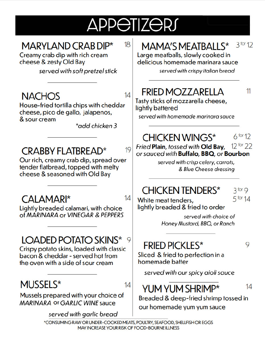 Restaurant Menu Page 2