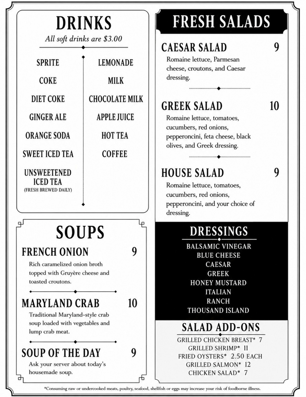 Restaurant Menu 